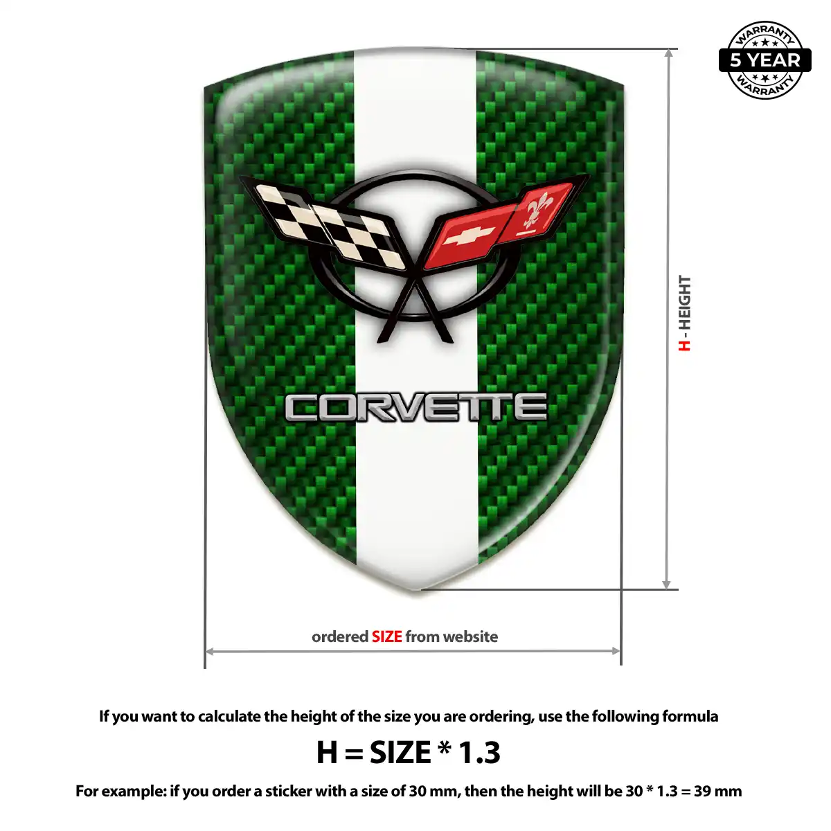 Chevrolet Corvette 3D Emblem Sticker Superior Craft