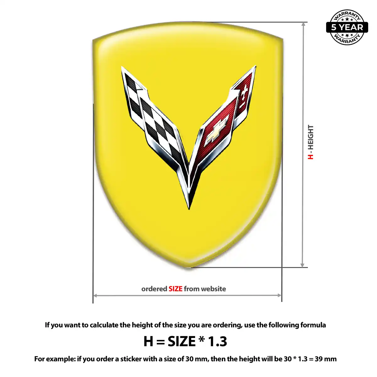 Chevrolet Corvette 3D Gel Sticker Superior Craft