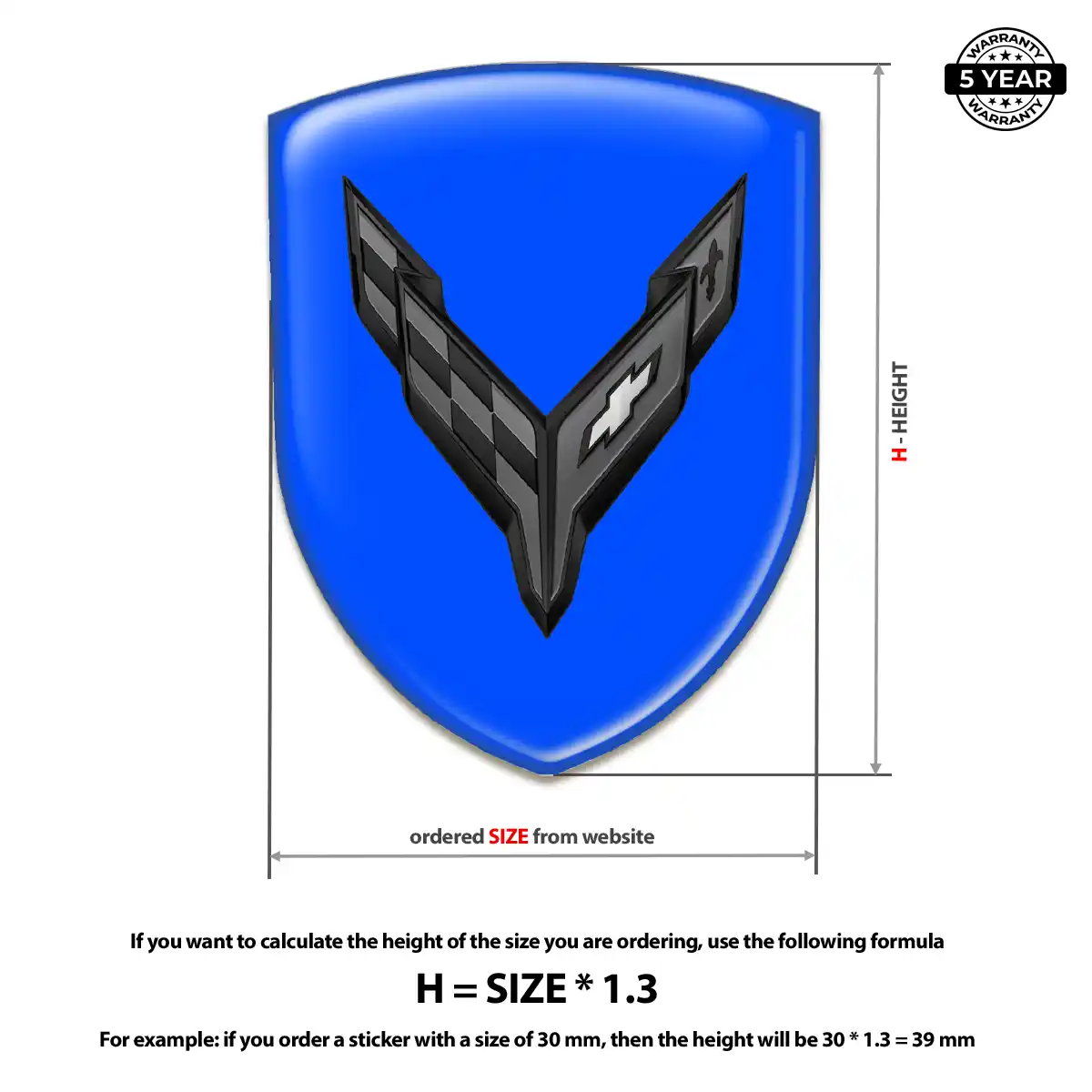Chevrolet Corvette 3D Logo Sticker Prestige Line