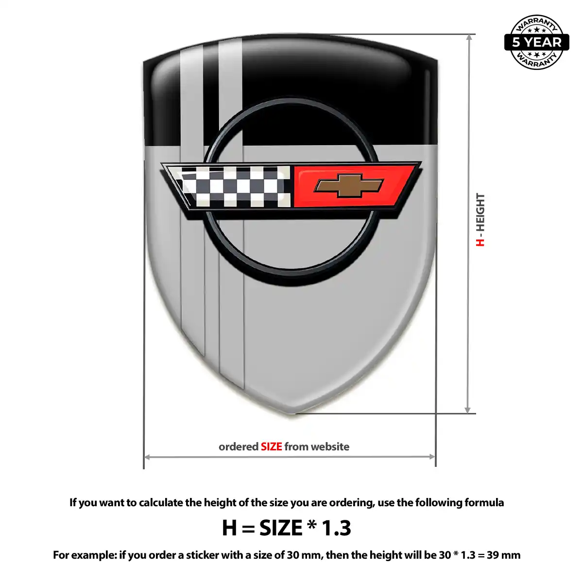Chevrolet Corvette 3D Logo Sticker Prime Quality