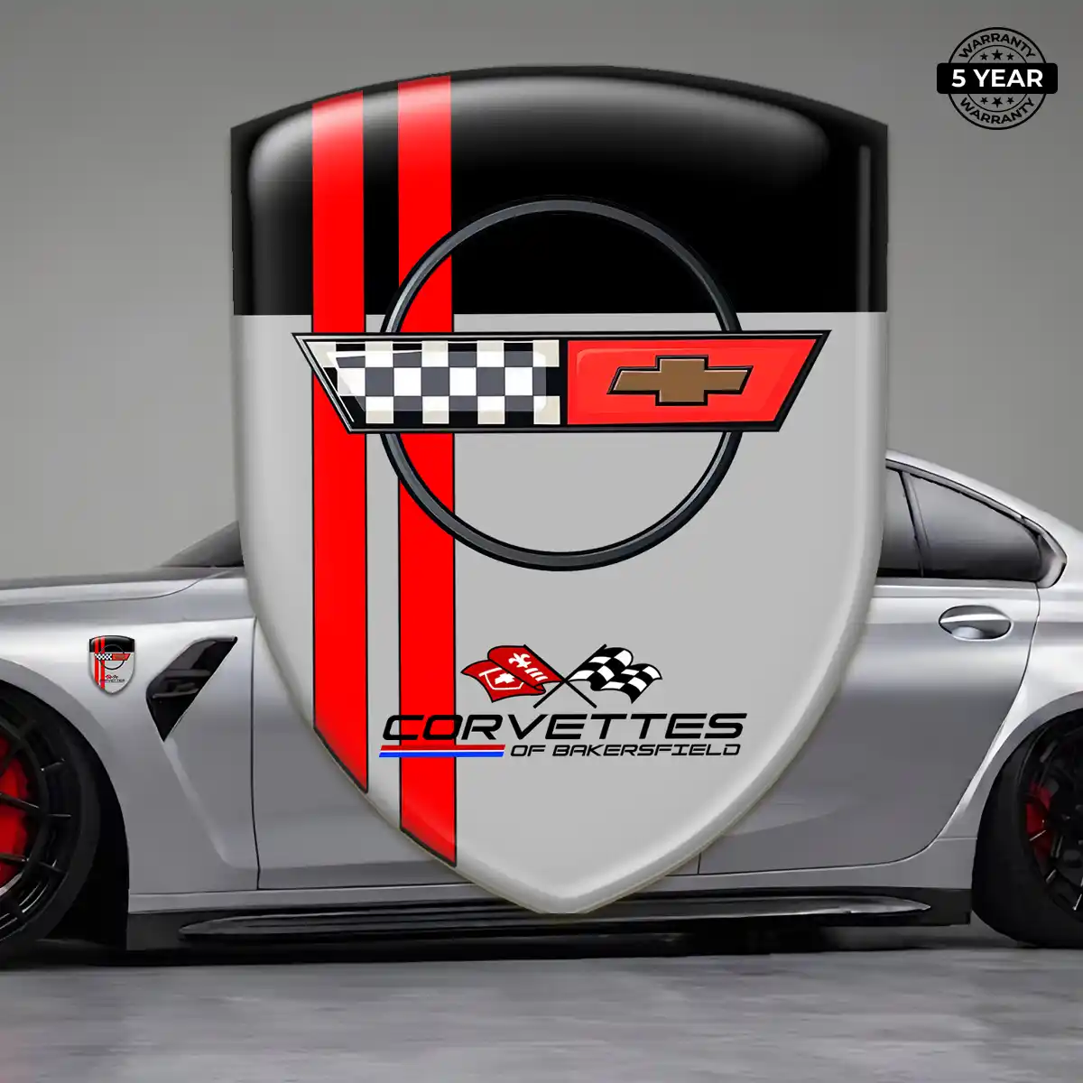 Chevrolet Corvette 3D Logo Sticker Refined Design