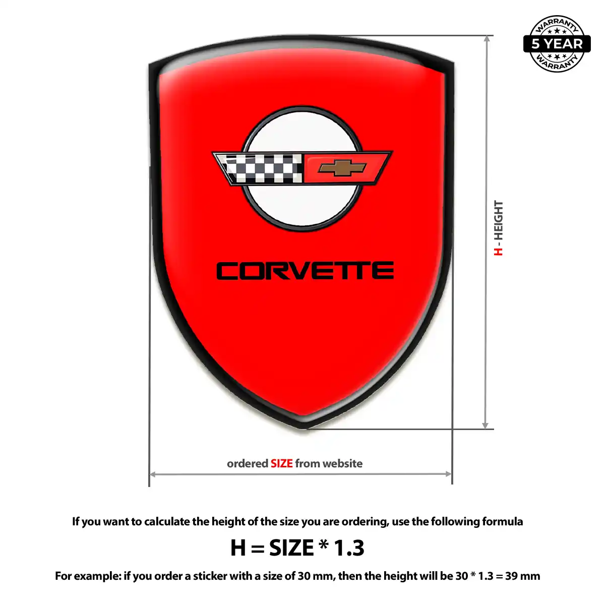Chevrolet Corvette 3D Resin Sticker Prestige Line