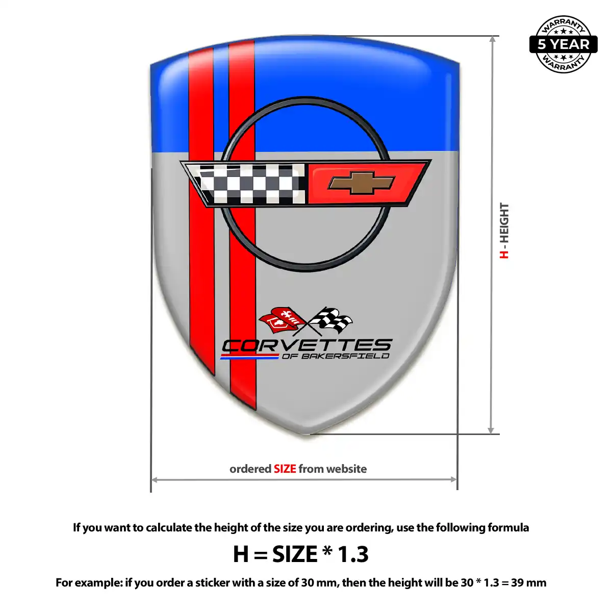 Chevrolet Corvette 3D Resin Sticker Sleek Style