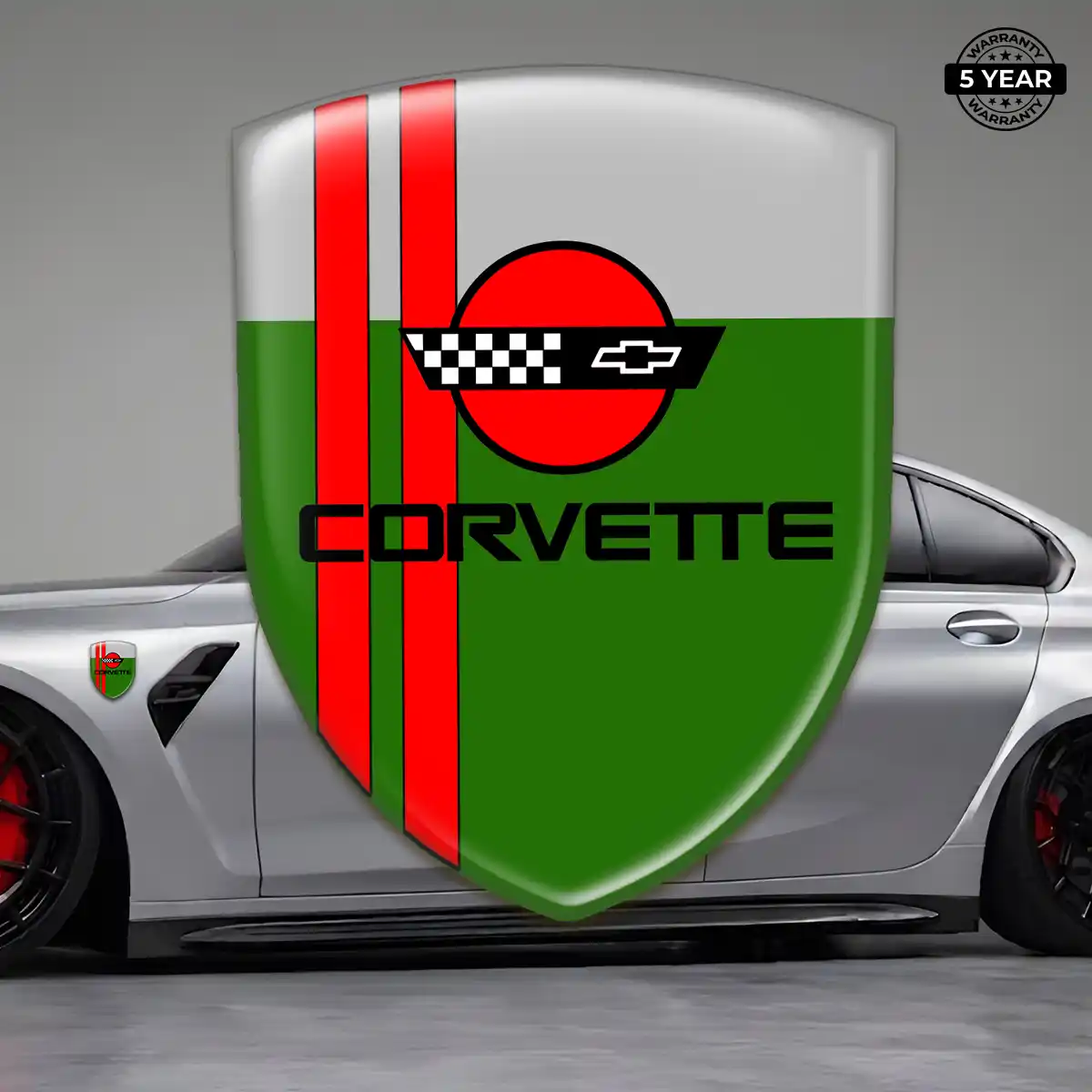 Chevrolet Corvette Automotive Emblem Sticker Elite Finish