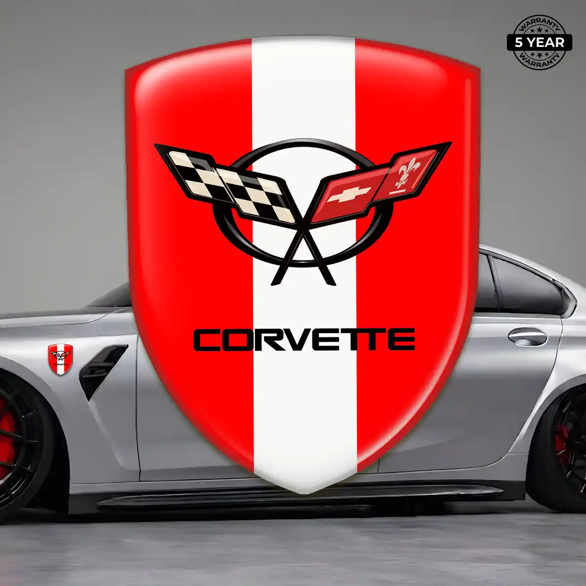Chevrolet Corvette Automotive Emblem Sticker Prestige Line