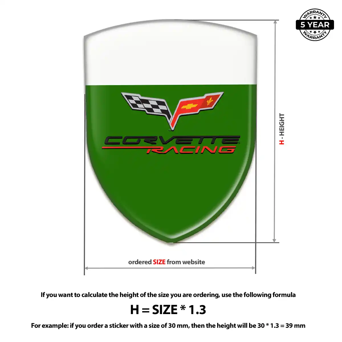 Chevrolet Corvette Automotive Emblem Sticker Prime Quality