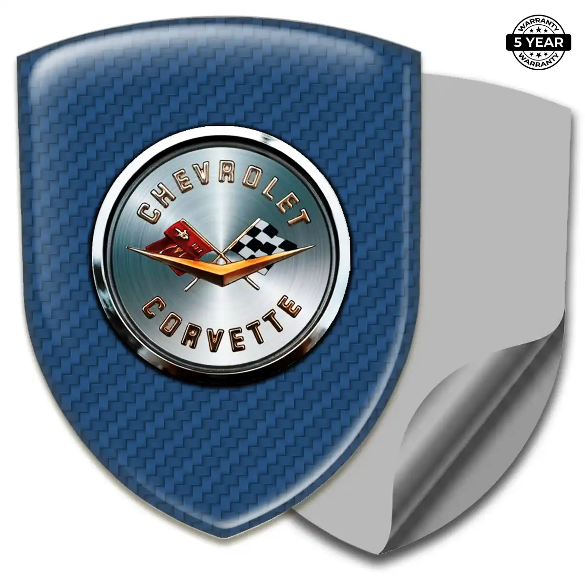 Chevrolet Corvette Automotive Emblem Sticker Refined Design