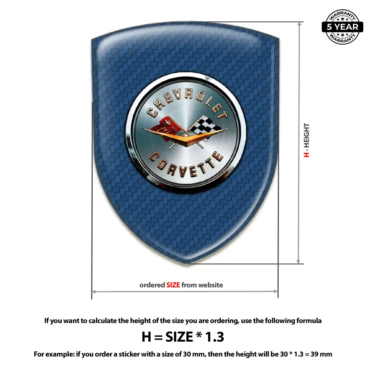 Chevrolet Corvette Automotive Emblem Sticker Refined Design