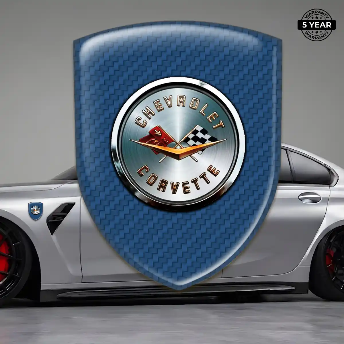 Chevrolet Corvette Automotive Emblem Sticker Refined Design