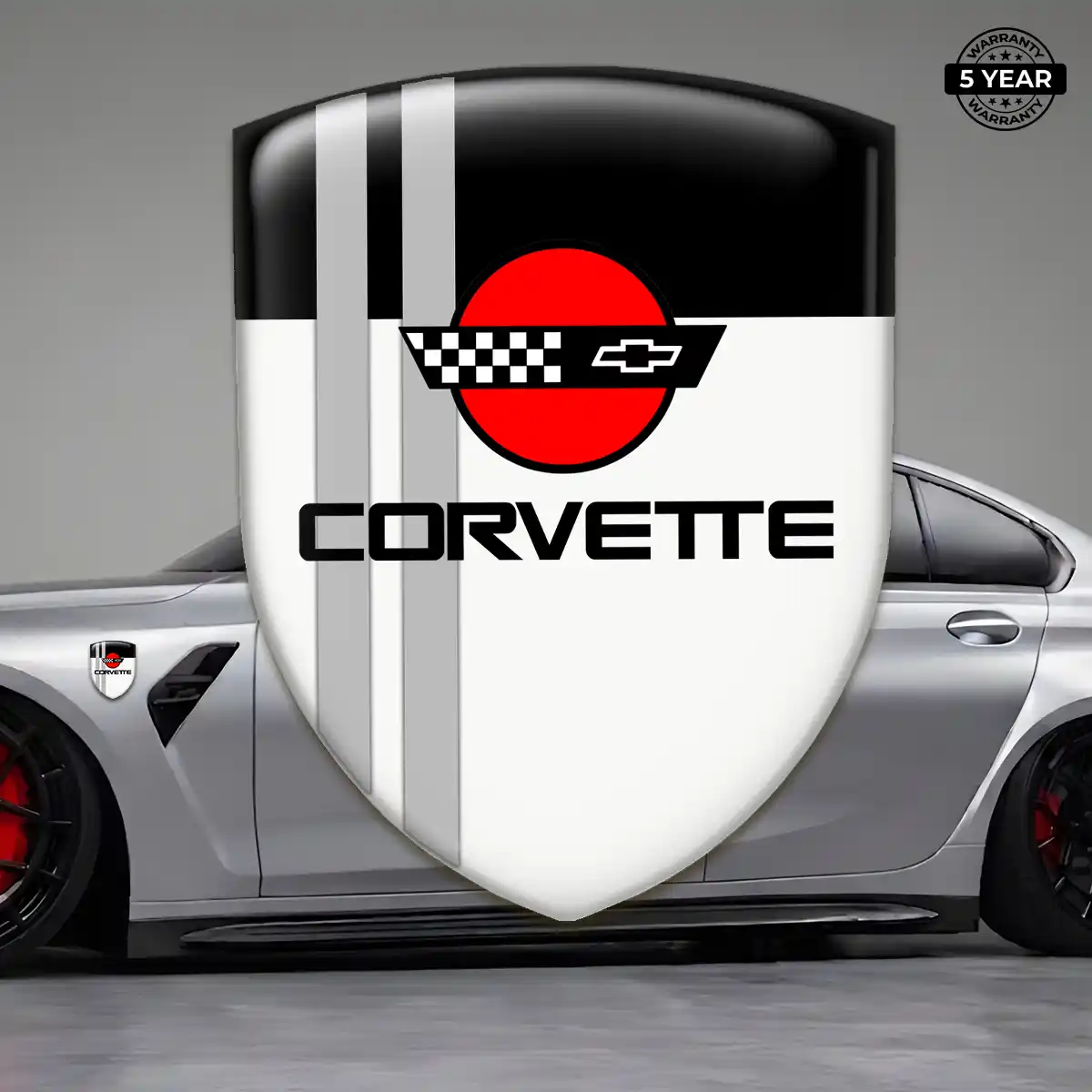 Chevrolet Corvette Automotive Emblem Sticker Signature Grade