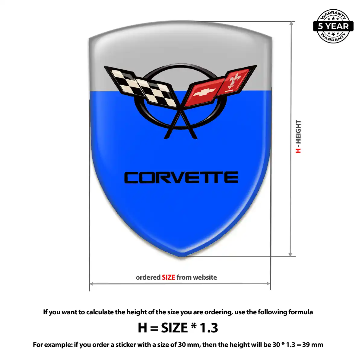 Chevrolet Corvette Automotive Emblem Sticker Sleek Style