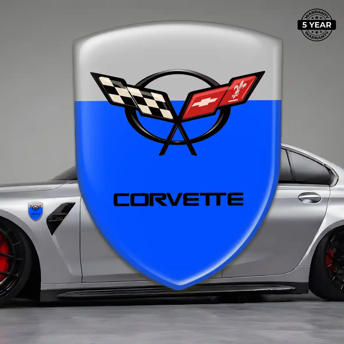 Chevrolet Corvette Automotive Emblem Sticker Sleek Style