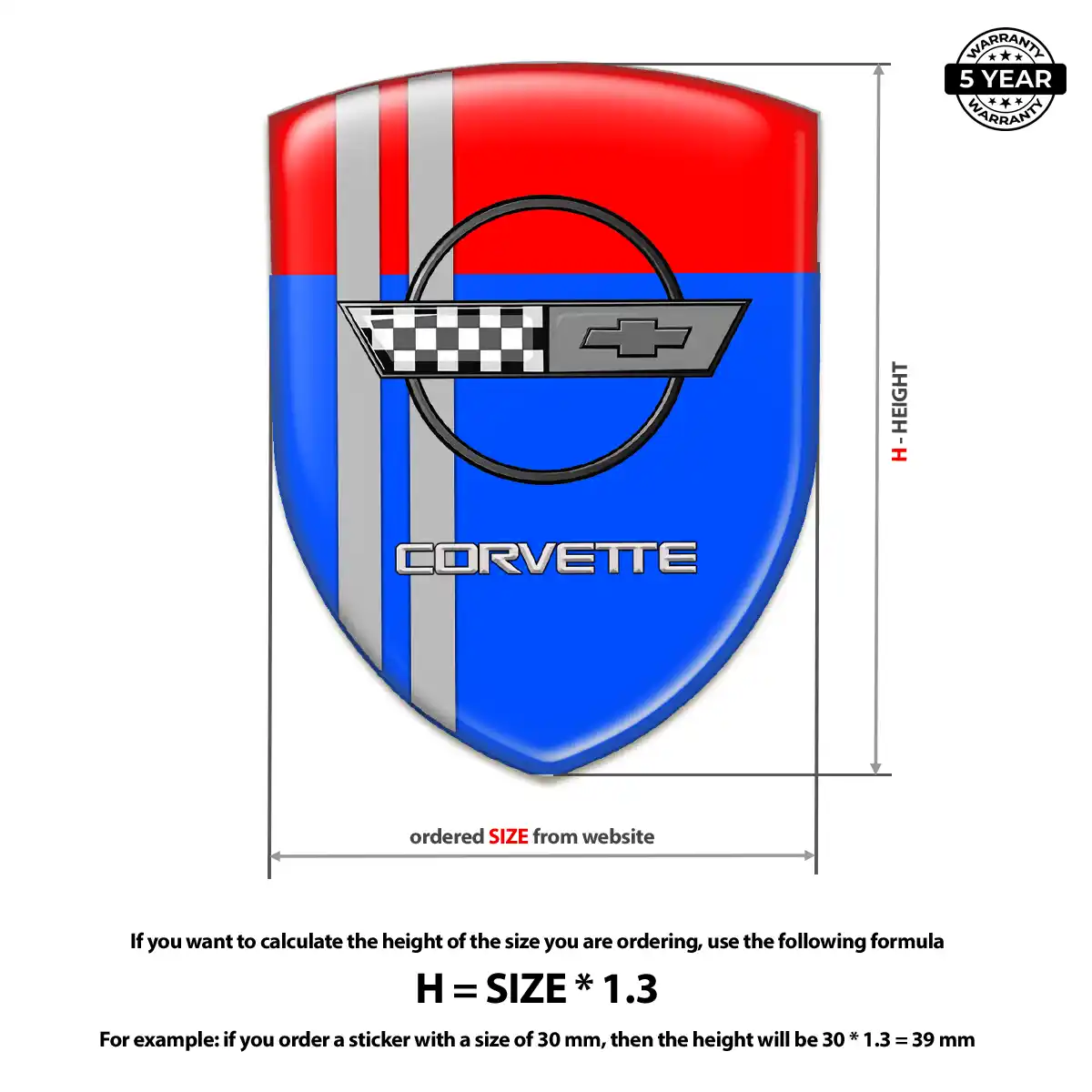 Chevrolet Corvette Automotive Emblem Sticker Superior Craft