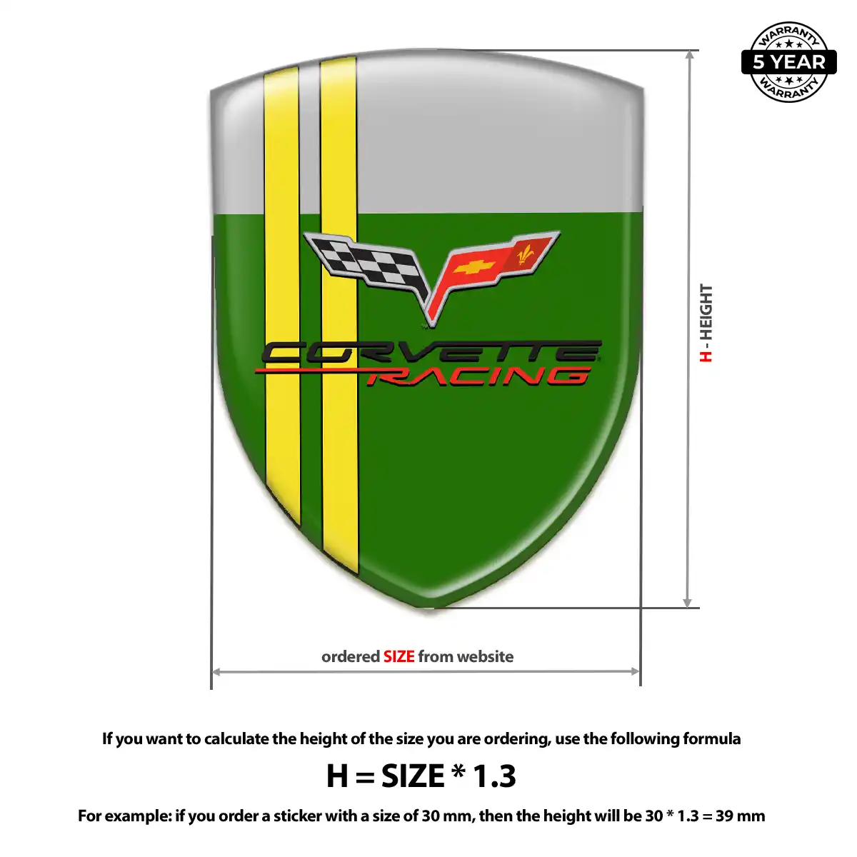Chevrolet Corvette Automotive Logo Sticker Elite Finish