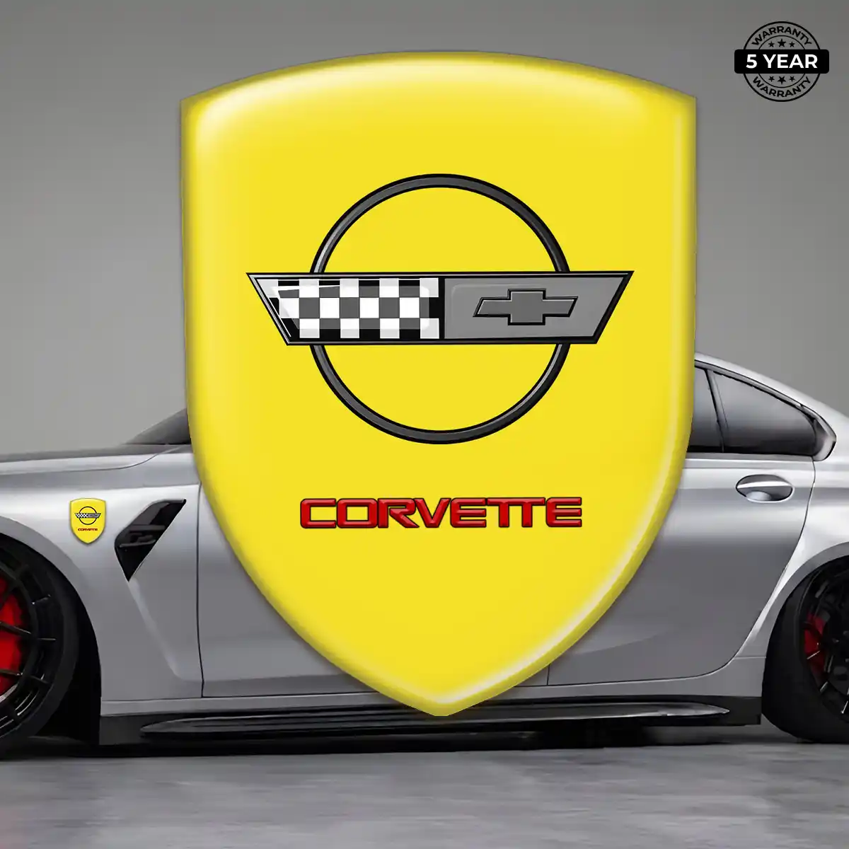 Chevrolet Corvette Automotive Logo Sticker Refined Design