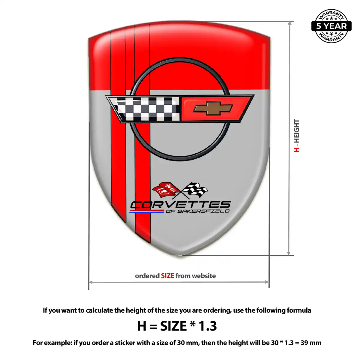 Chevrolet Corvette Automotive Logo Sticker Signature Grade