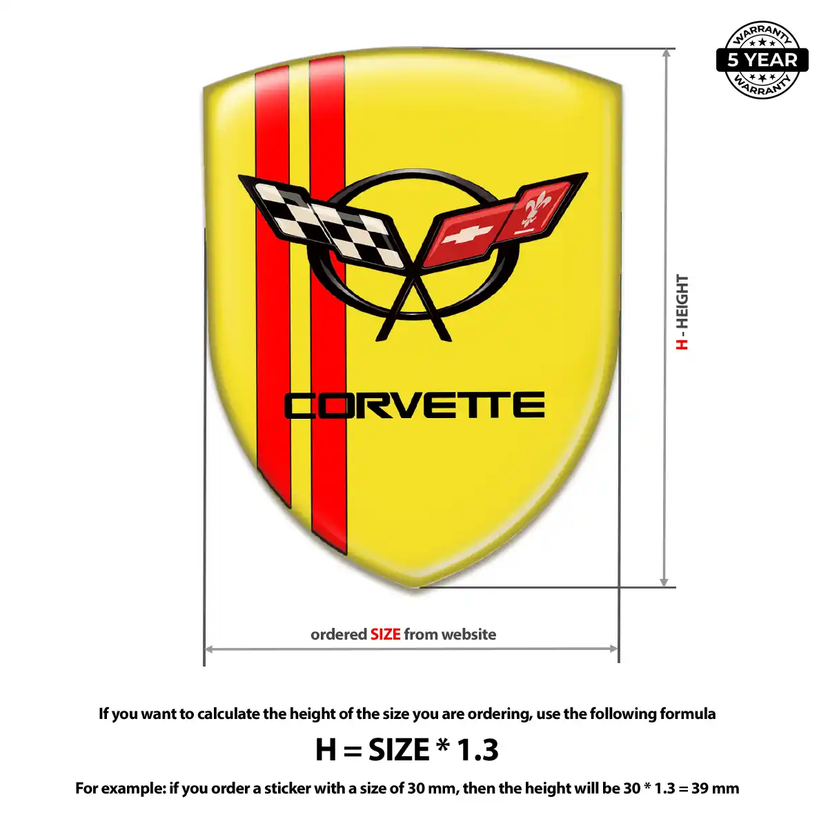 Chevrolet Corvette Automotive Resin Decal Elite Finish