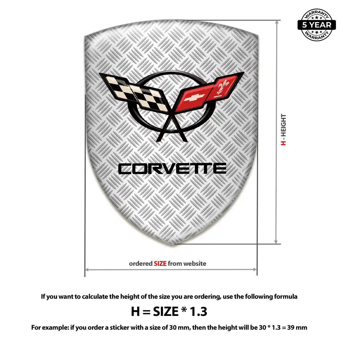 Chevrolet Corvette Automotive Resin Decal Prime Quality