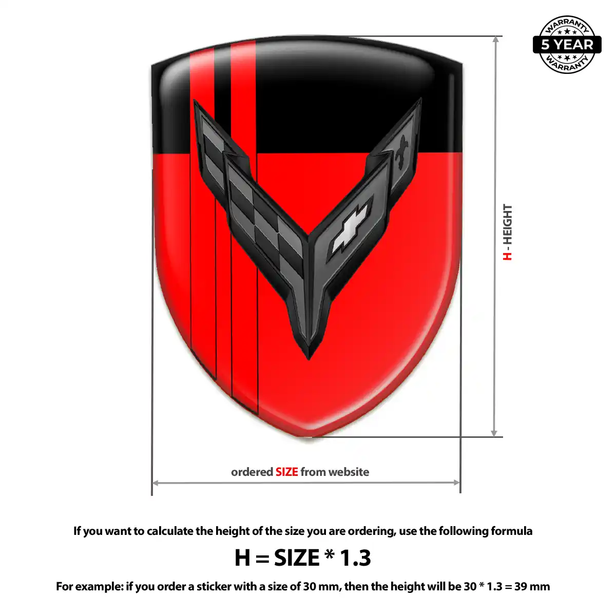 Chevrolet Corvette Automotive Resin Decal Signature Grade
