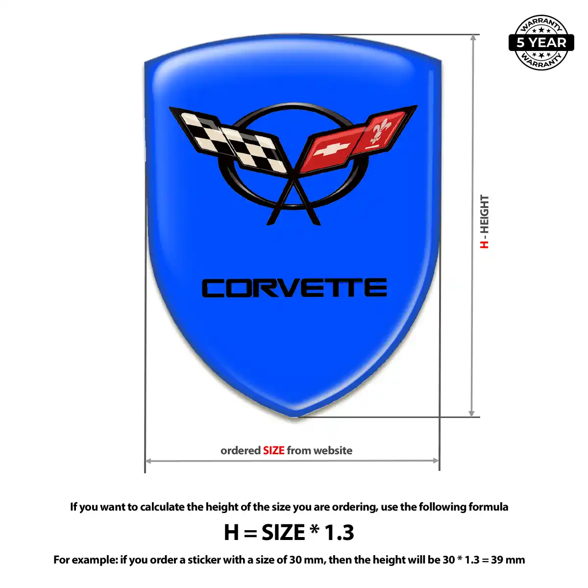 Chevrolet Corvette Automotive Resin Decal Superior Craft
