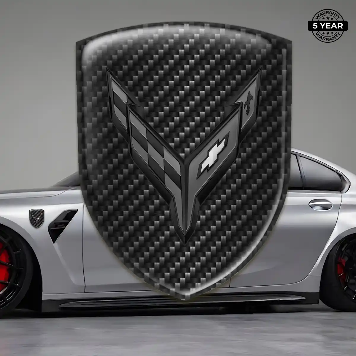 Chevrolet Corvette Car Badge Sticker Elite Finish