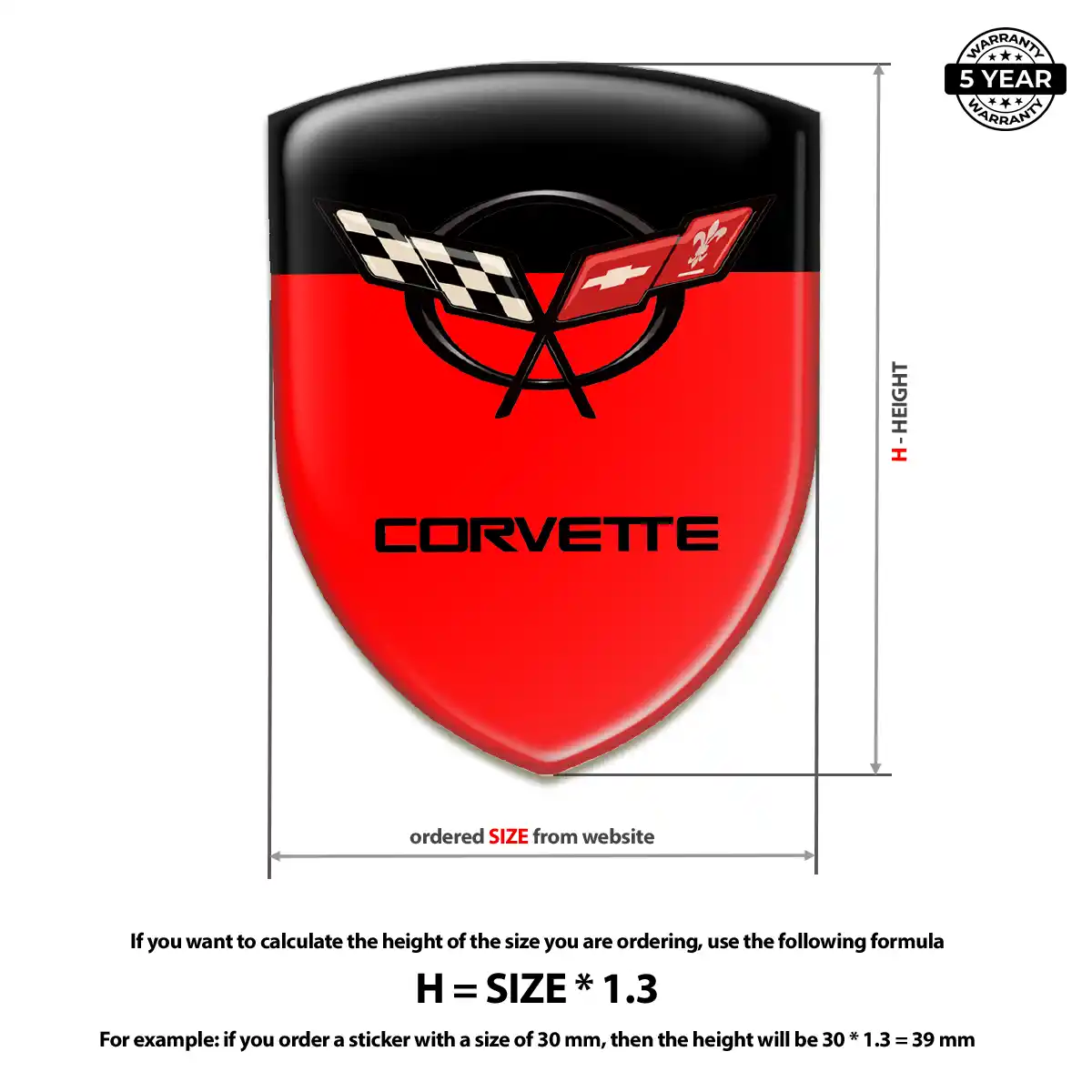 Chevrolet Corvette Car Badge Sticker Prestige Line