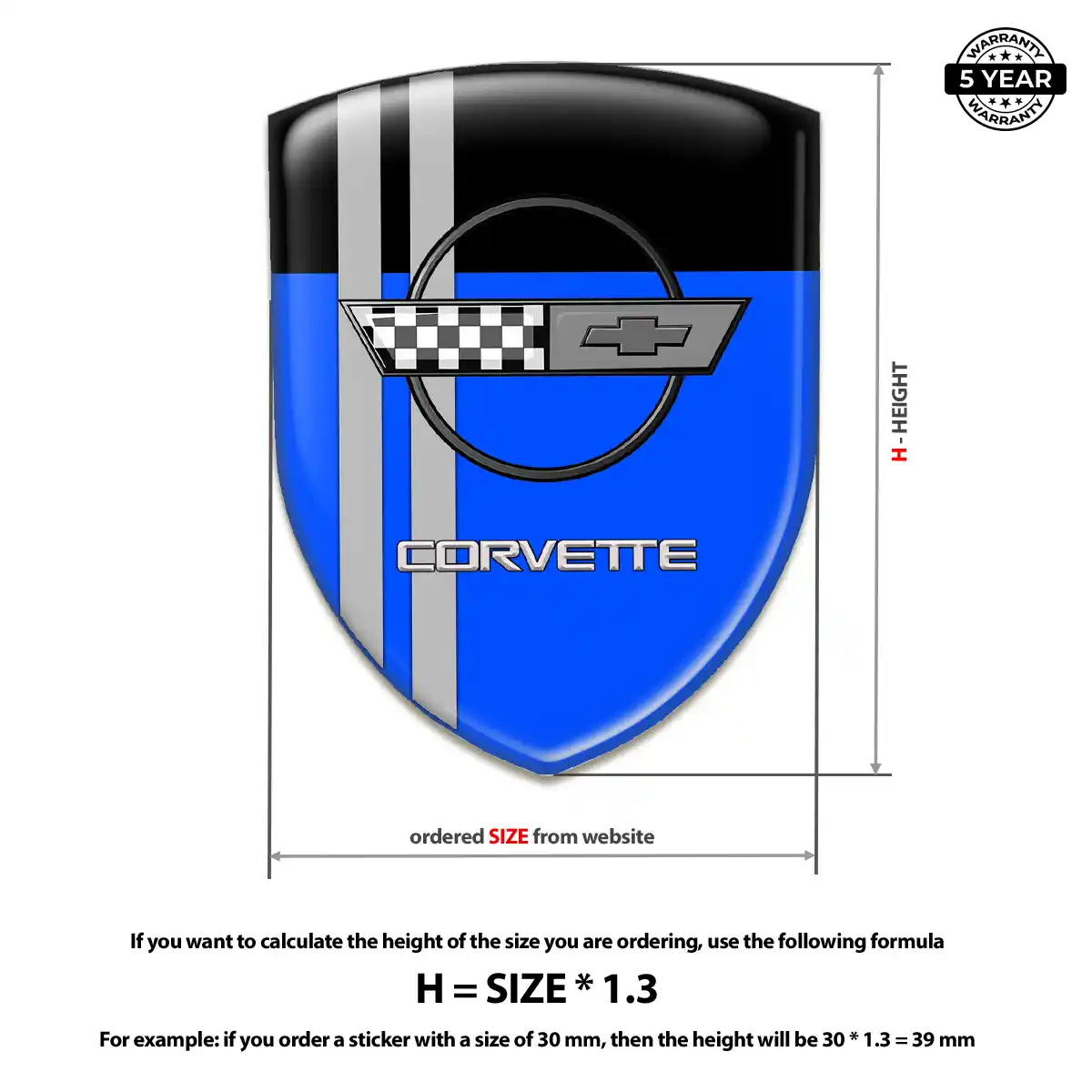 Chevrolet Corvette Car Badge Sticker Prime Quality
