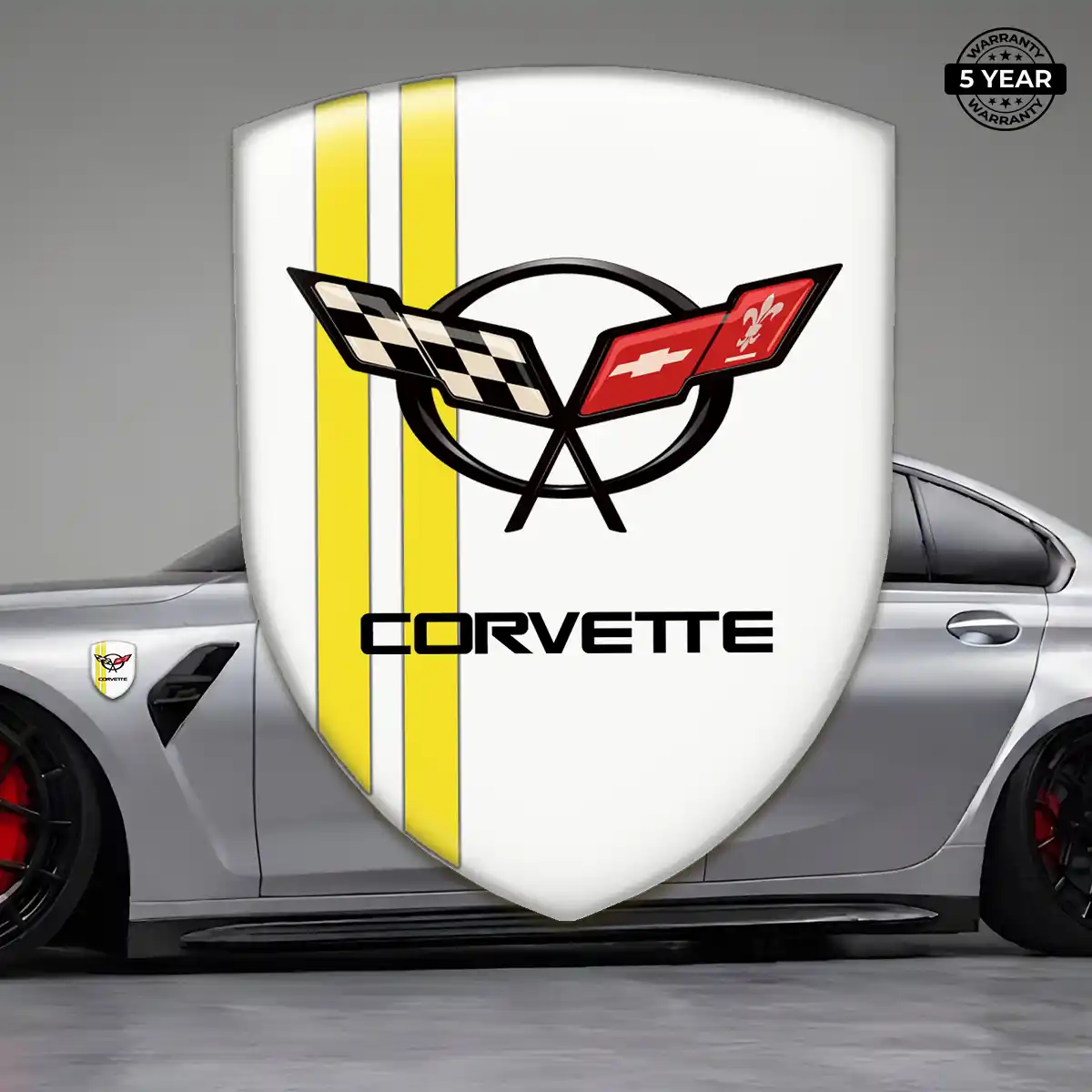 Chevrolet Corvette Car Badge Sticker Refined Design