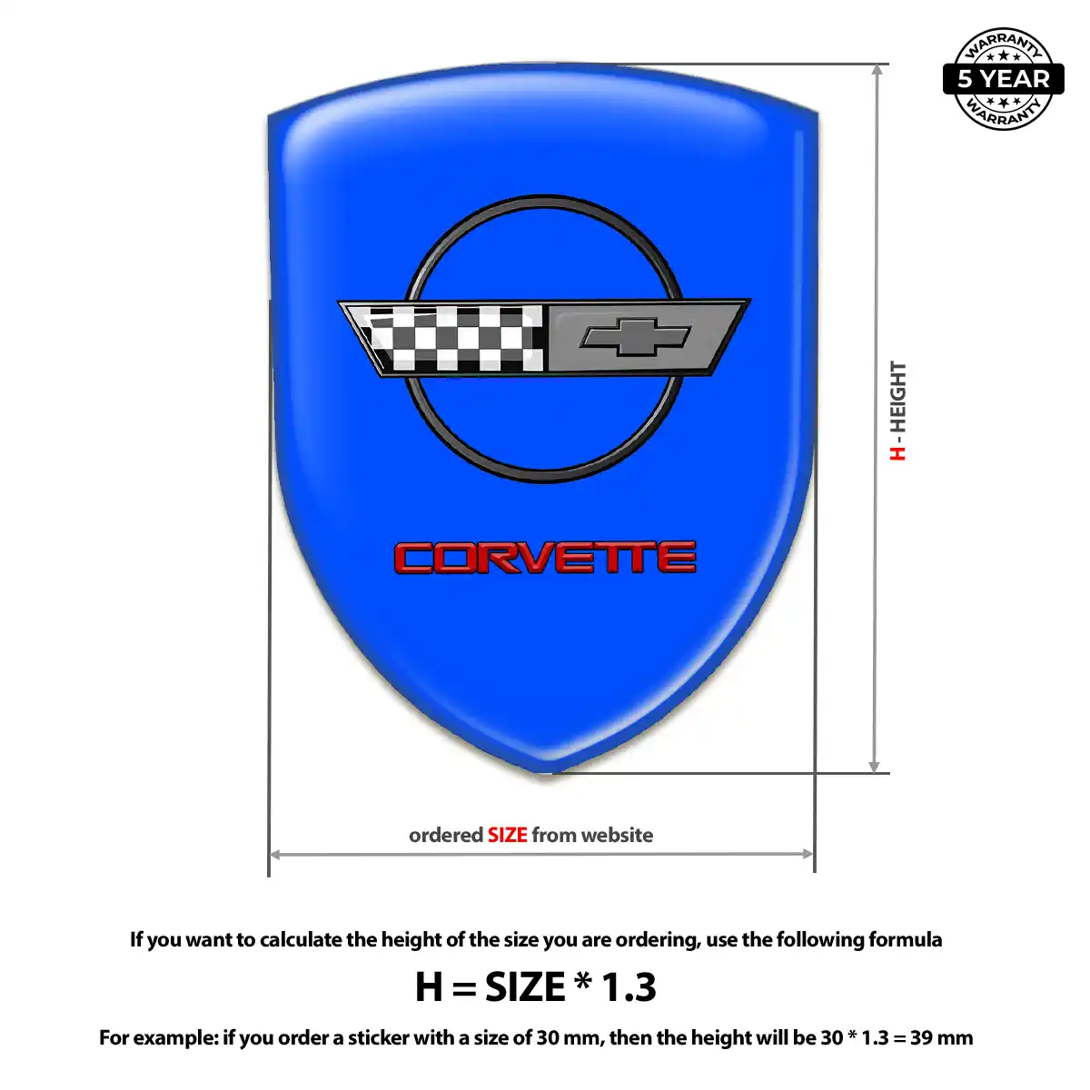 Chevrolet Corvette Car Badge Sticker Sleek Style