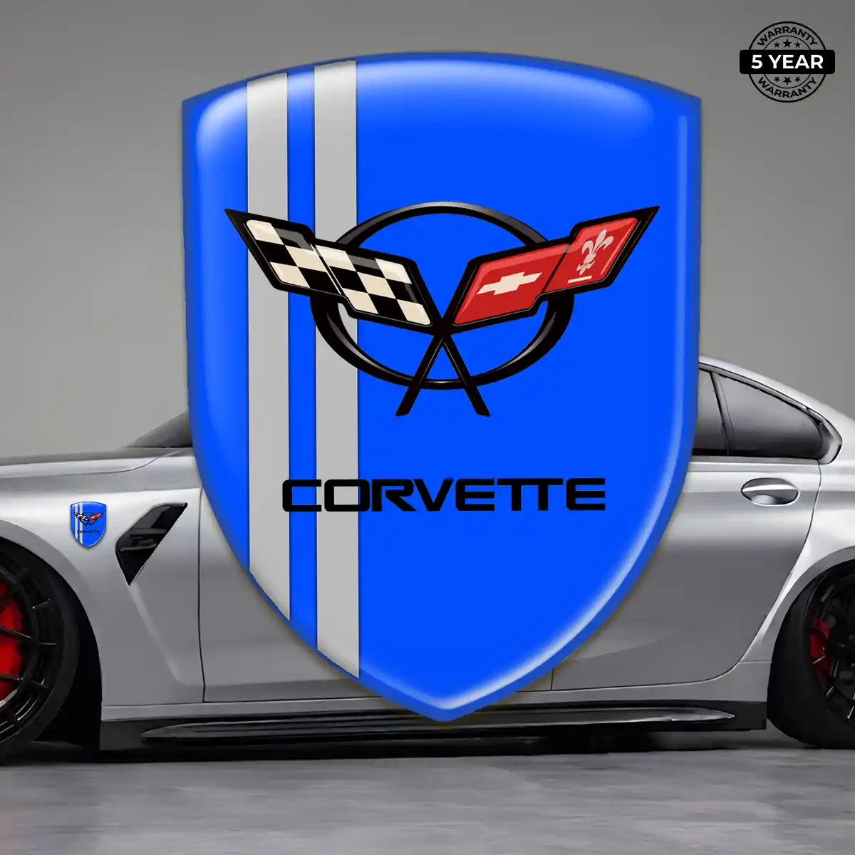 Chevrolet Corvette Car Emblem Decal Elite Finish