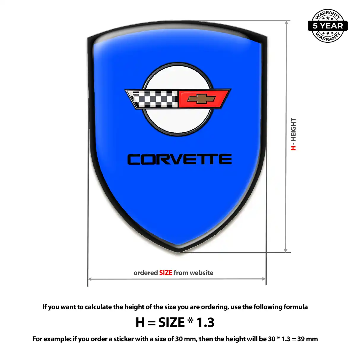 Chevrolet Corvette Car Emblem Decal Prestige Line