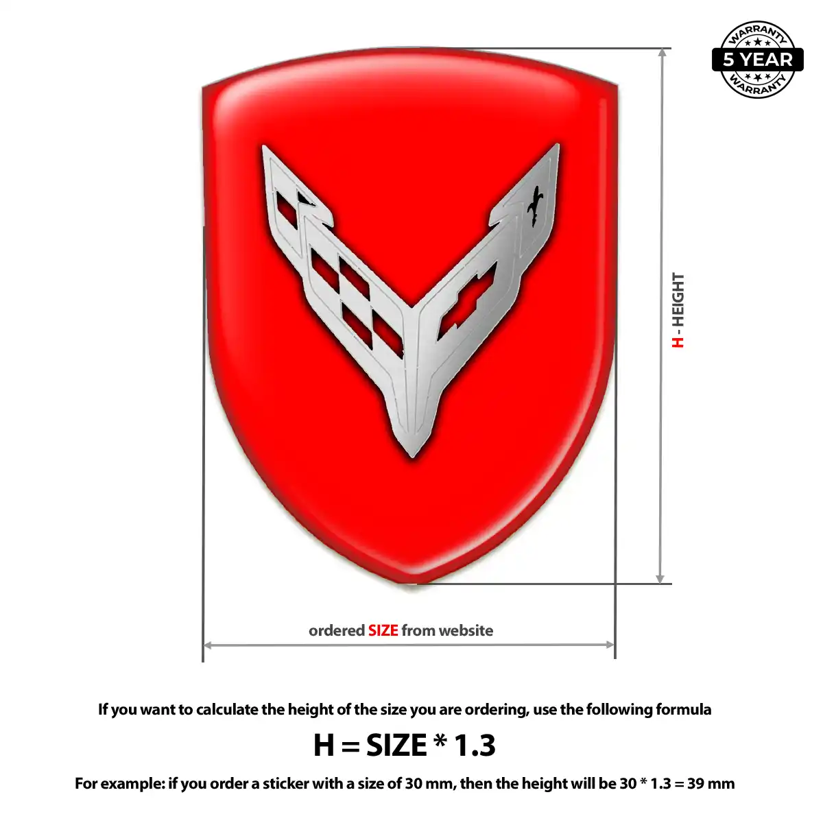 Chevrolet Corvette Car Emblem Decal Prime Quality