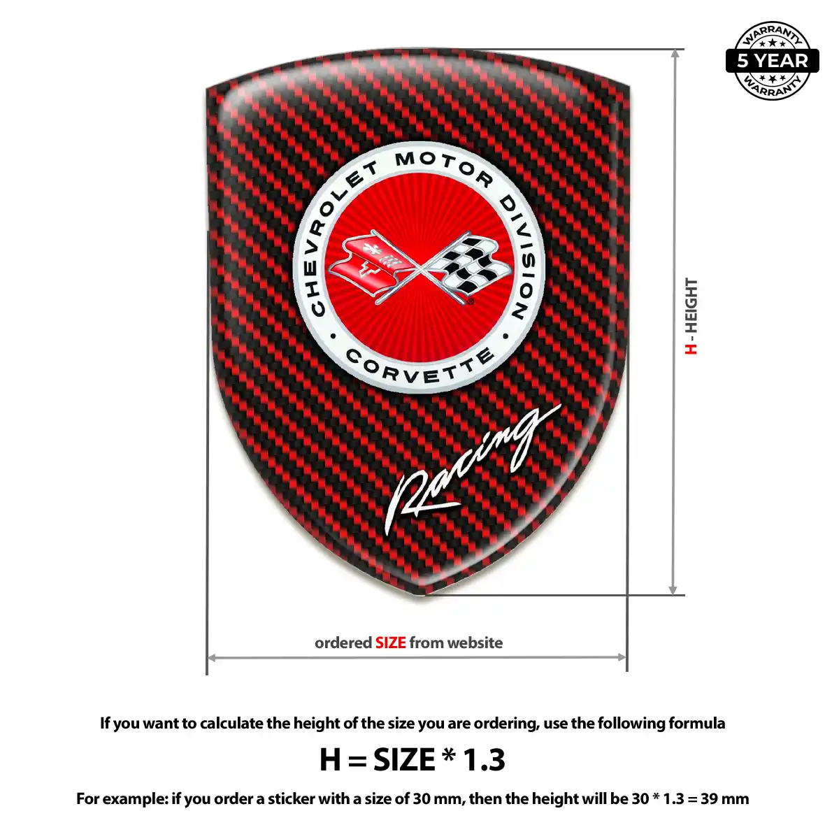 Chevrolet Corvette Car Emblem Decal Refined Design