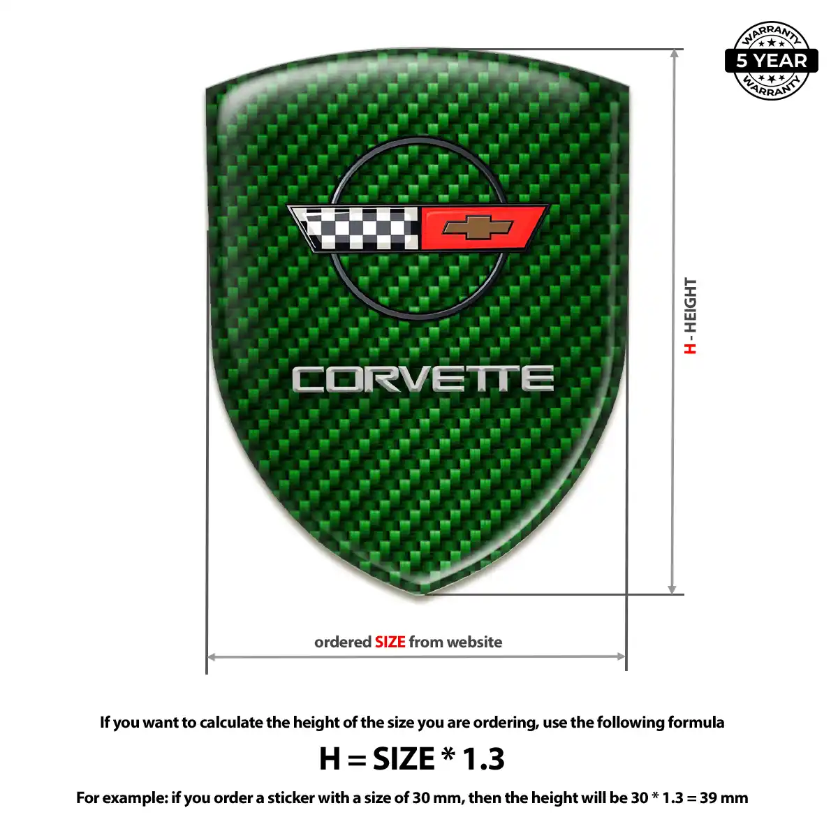 Chevrolet Corvette Car Emblem Decal Signature Grade