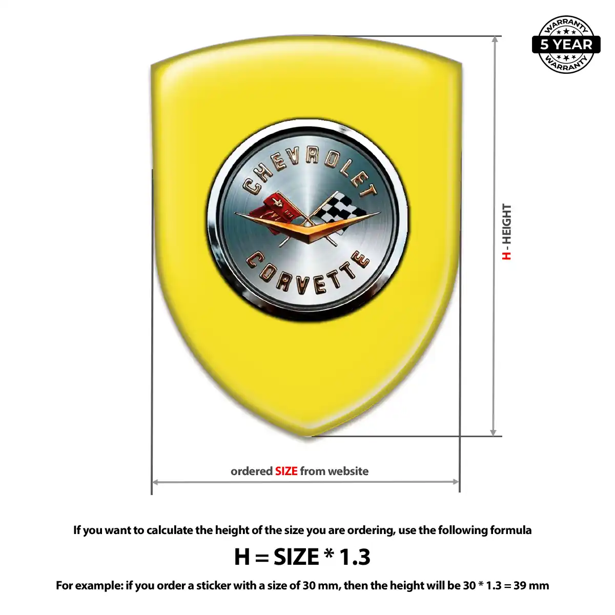 Chevrolet Corvette Car Emblem Overlay Elite Finish