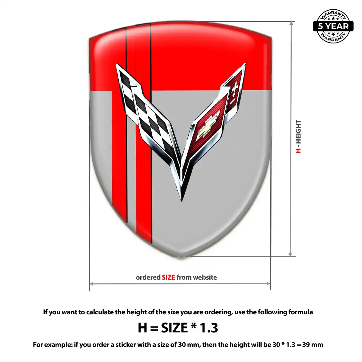 Chevrolet Corvette Car Emblem Overlay Prime Quality