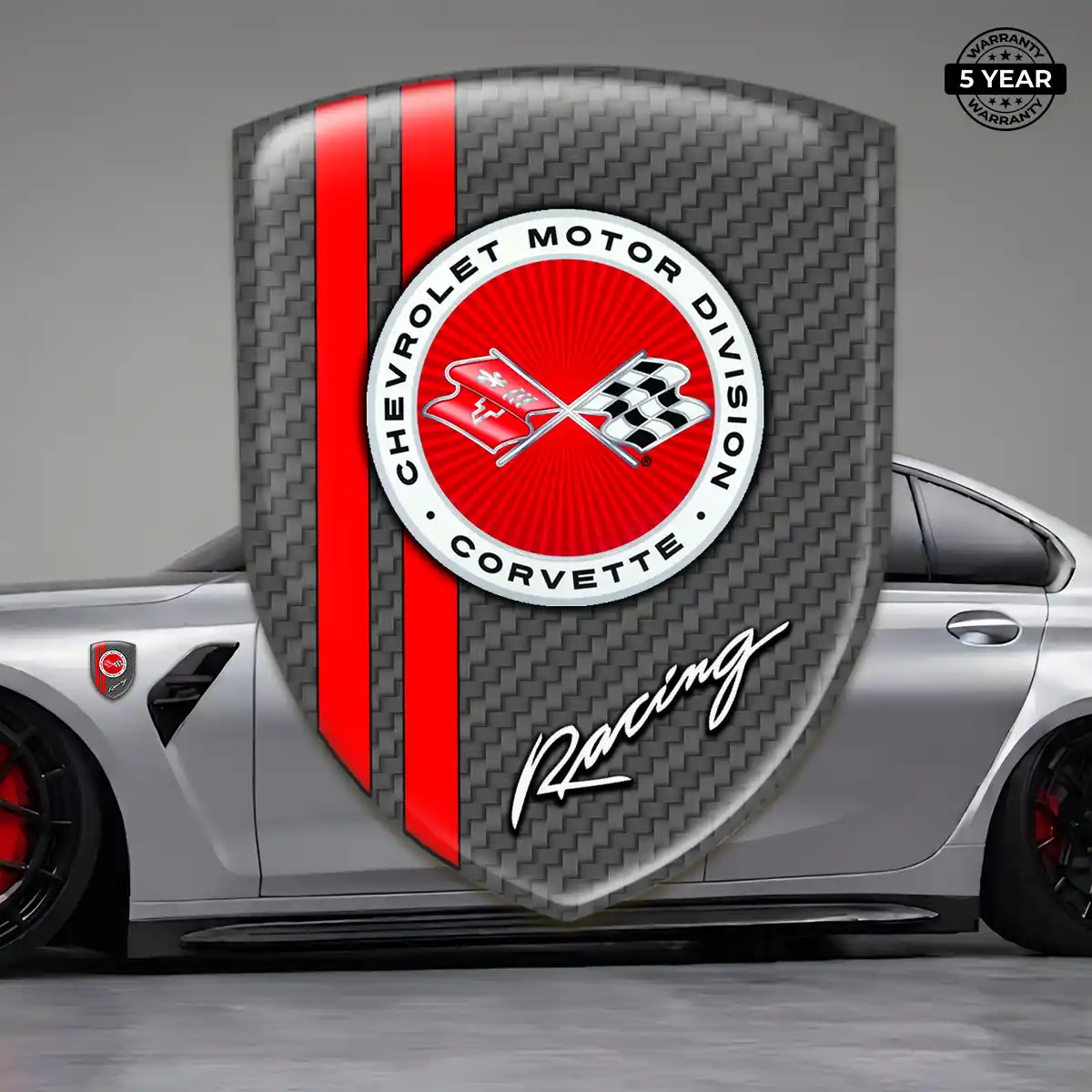 Chevrolet Corvette Car Emblem Sticker Elite Finish