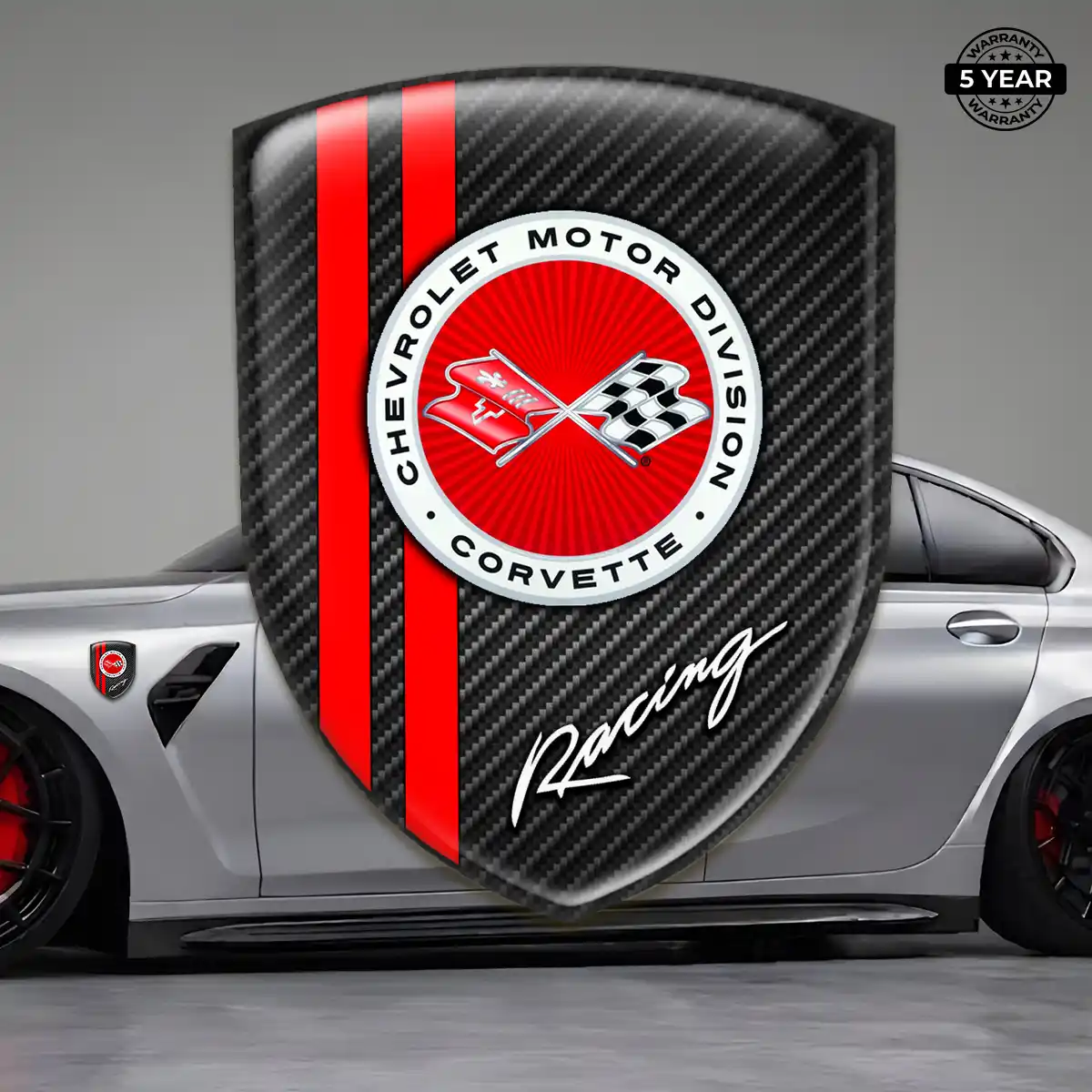Chevrolet Corvette Car Emblem Sticker Prestige Line