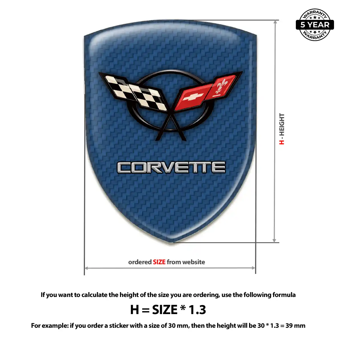 Chevrolet Corvette Car Emblem Sticker Prime Quality