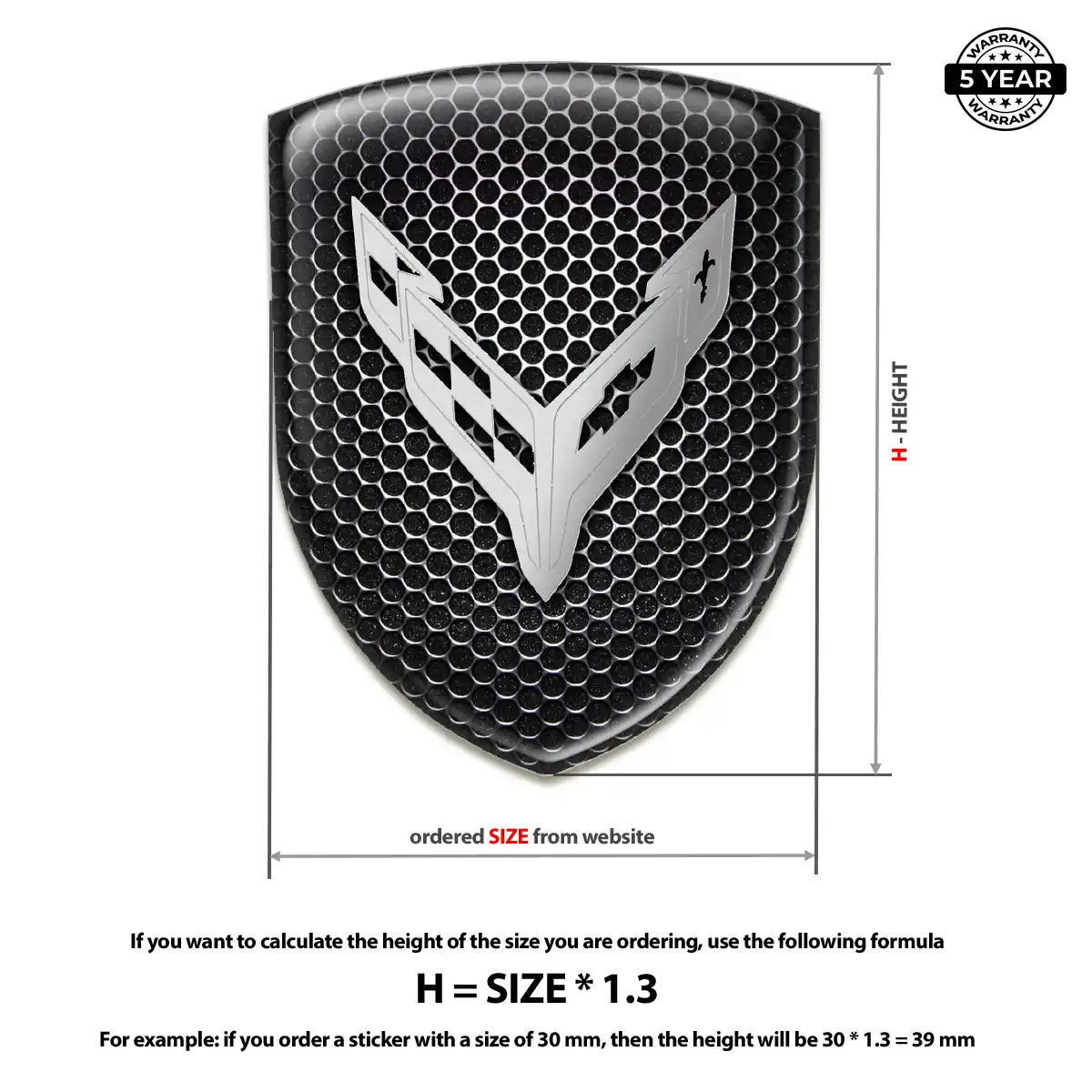 Chevrolet Corvette Car Emblem Sticker Refined Design