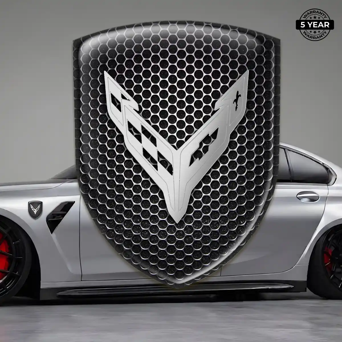 Chevrolet Corvette Car Emblem Sticker Refined Design