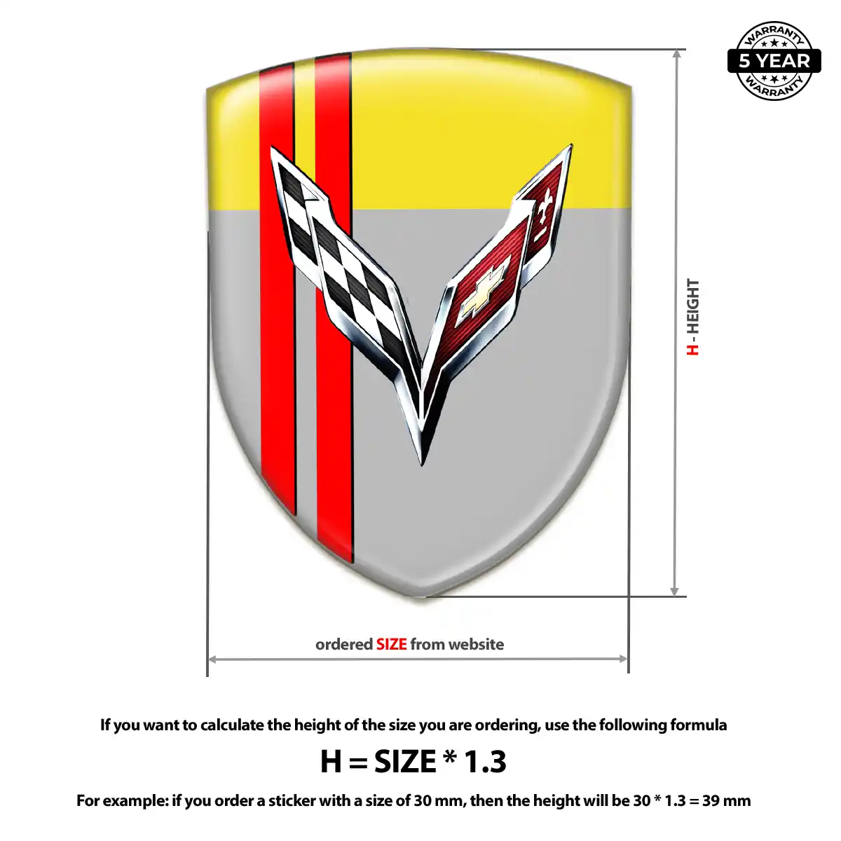 Chevrolet Corvette Car Emblem Sticker Signature Grade