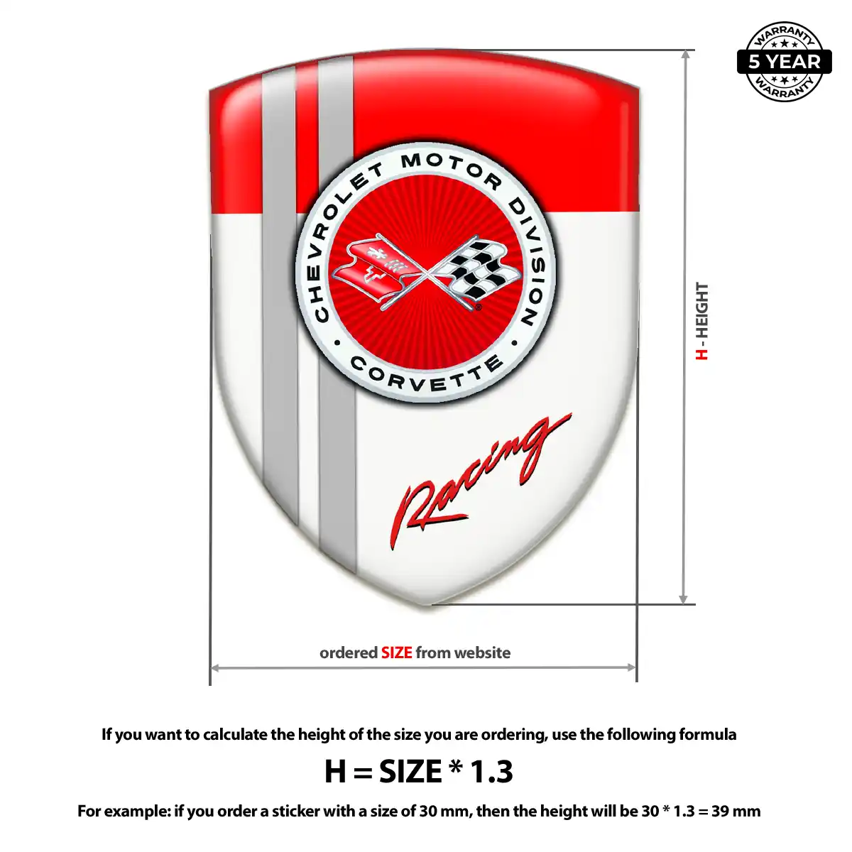 Chevrolet Corvette Car Emblem Sticker Superior Craft