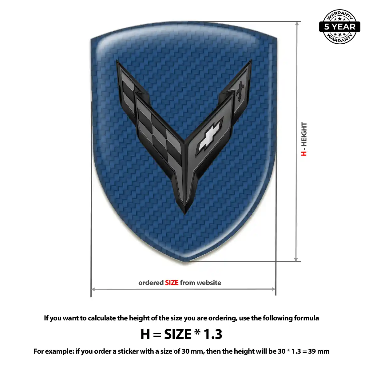 Chevrolet Corvette Car Logo Decal Elite Finish