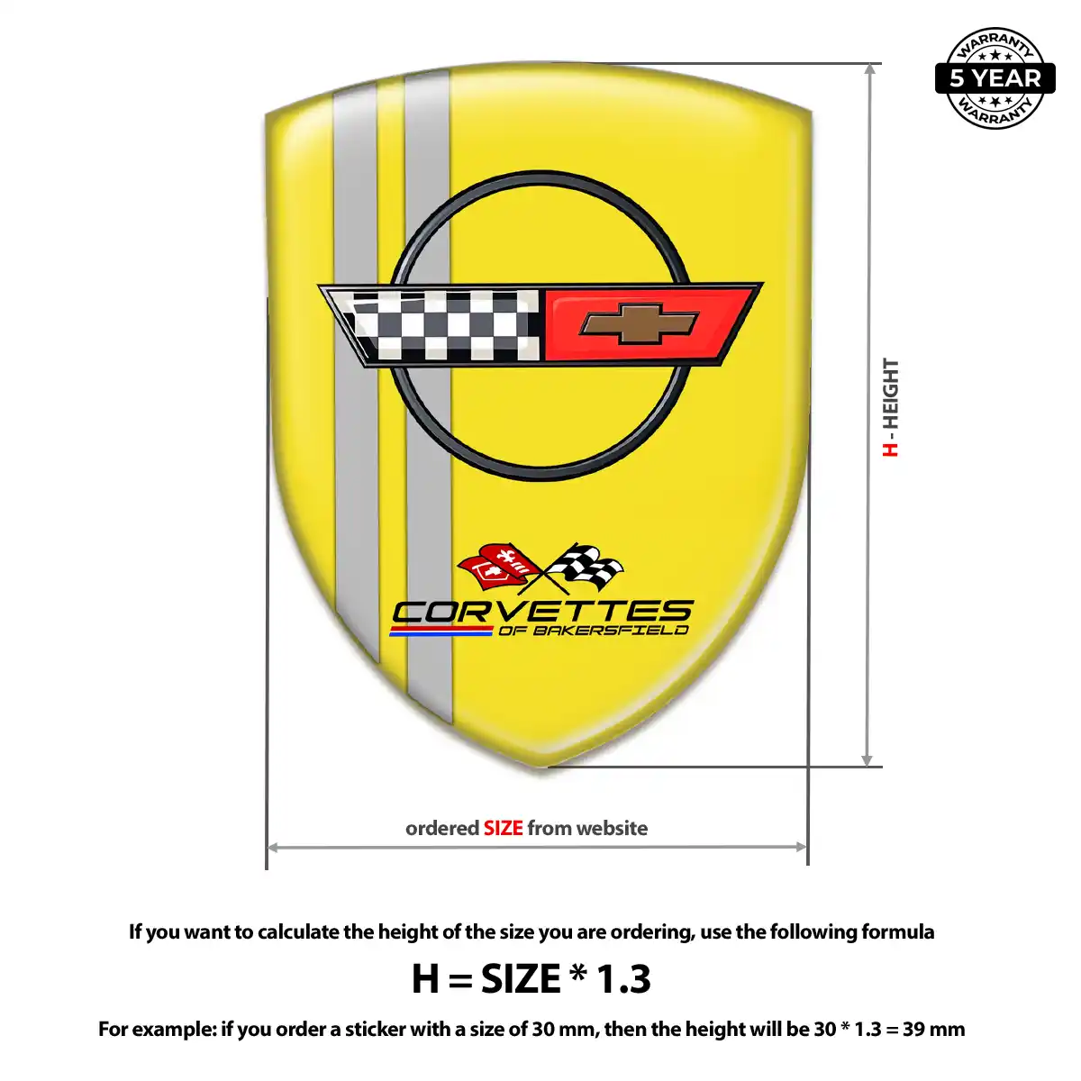 Chevrolet Corvette Car Logo Decal Signature Grade