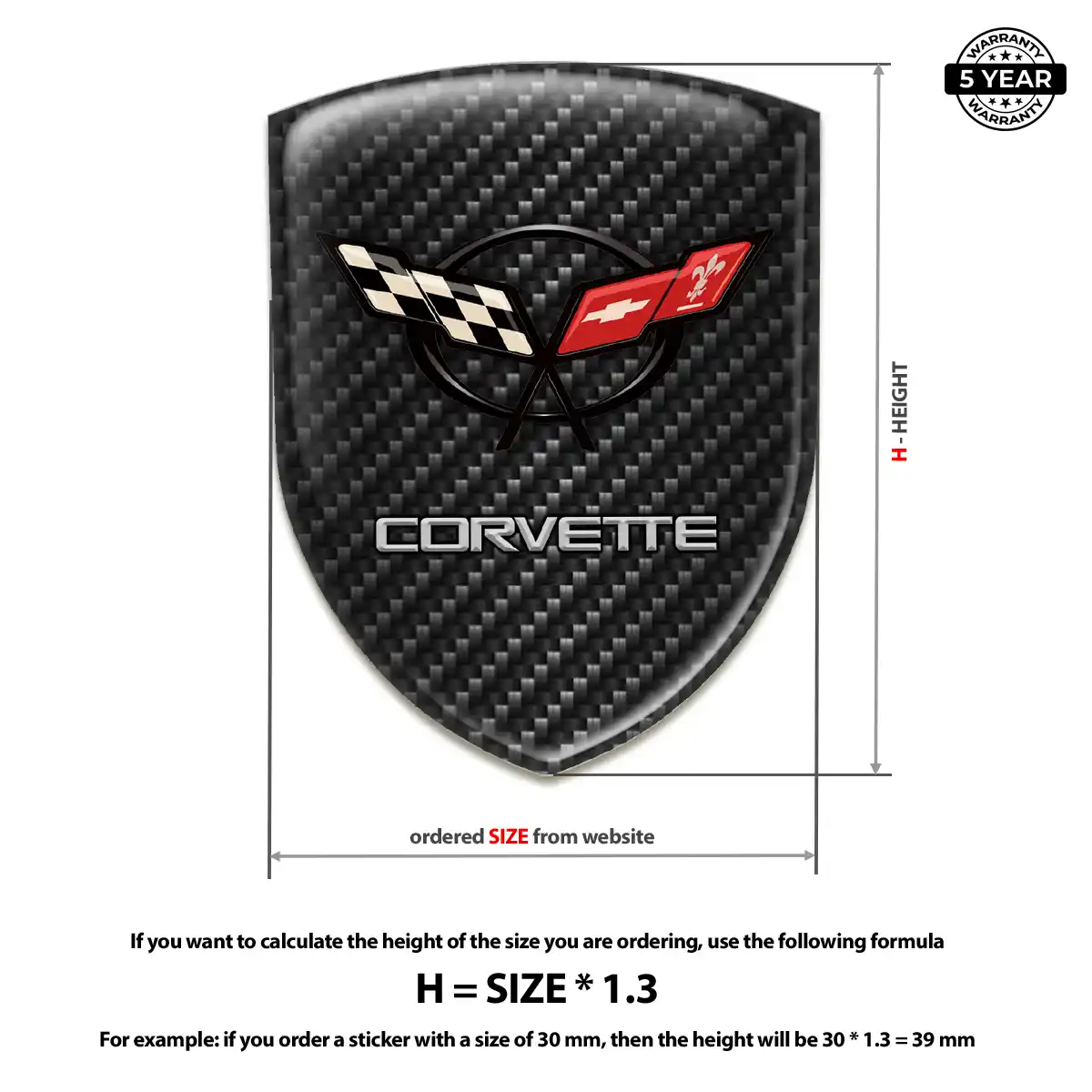 Chevrolet Corvette Crest Emblem Elite Finish