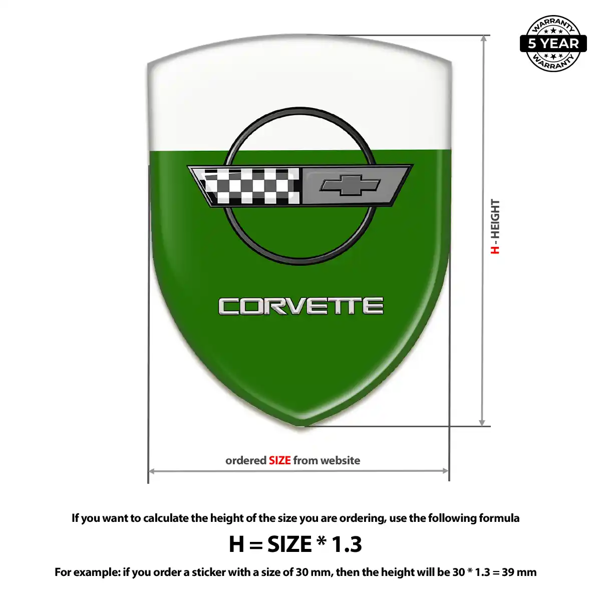 Chevrolet Corvette Crest Logo Emblem Elite Finish