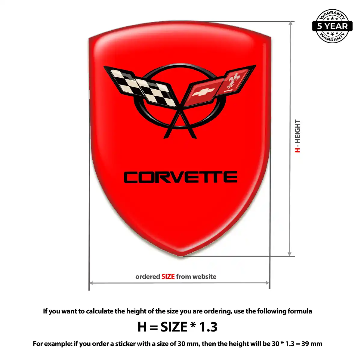 Chevrolet Corvette Crest Logo Emblem Prestige Line