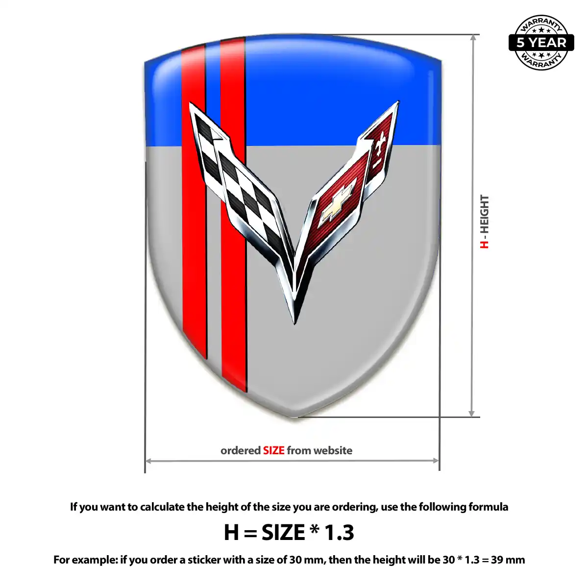 Chevrolet Corvette Crest Logo Emblem Prime Quality
