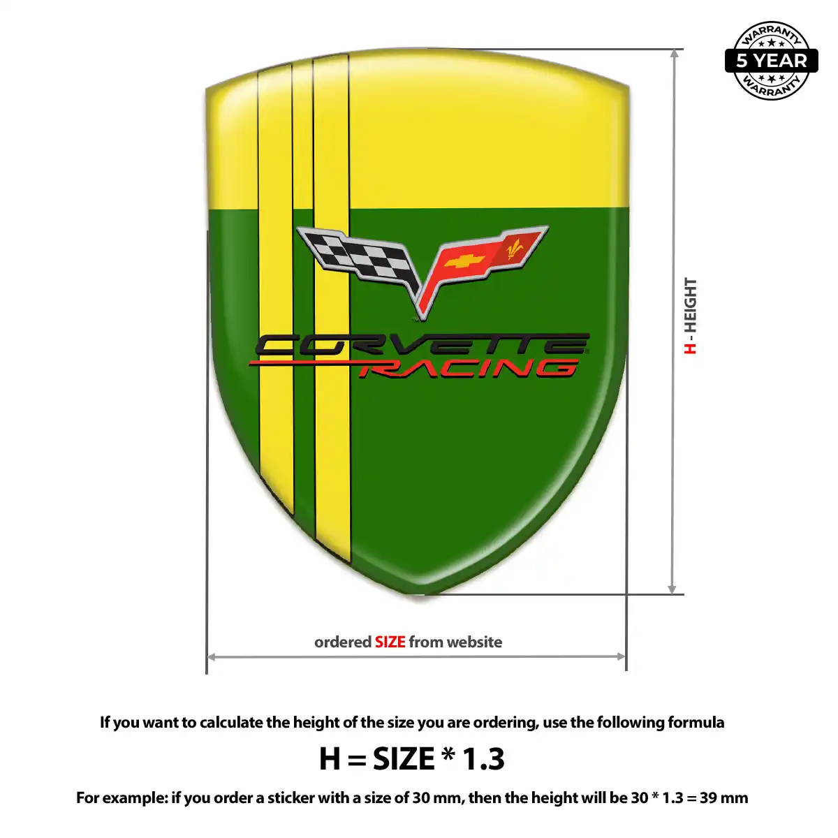 Chevrolet Corvette Domed Badge Elite Finish